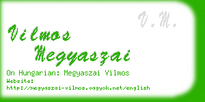 vilmos megyaszai business card